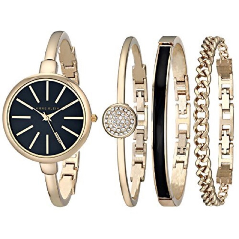 Anne Klein Women's Gold-Tone Watch & Bracelet Set